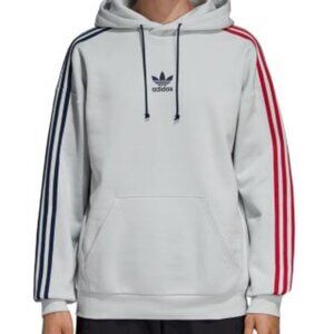 Adidas Men's Hoodie with Navy and Red Stripes